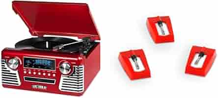 Victrola 50&#39;s Retro Record Player with Bluetooth and CD Red [並行輸入品] Amazon.com: Victrola Haley Retro Bluetooth Record Player